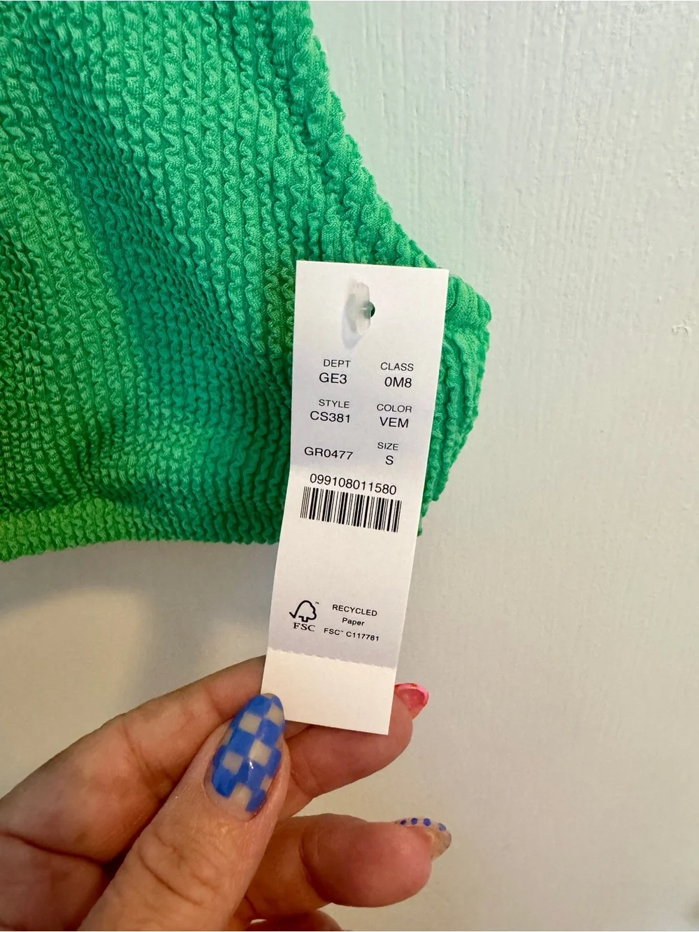 J. Crew Claudia O-Ring Scrunchie Bikini Top
